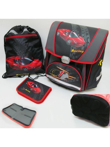 Школьный комплект: ранец + сумка для обуви + пенал PREMIUM-A "Racing"