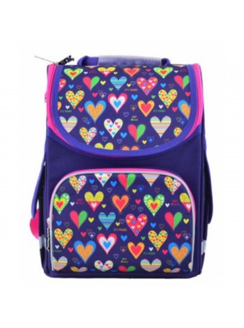 Ранець ортопедичний Smart PG-11 Hearts blue (34х26х14см)