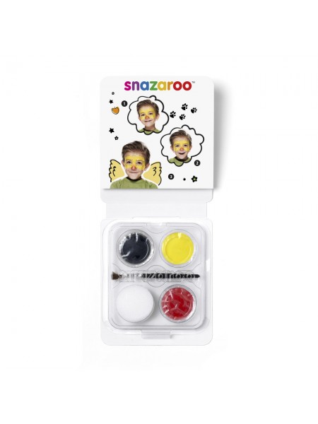 Набор красок для грима Snazaroo 3цв (белый, желтый, красный) + кисть Face Paint Chick (1172083)