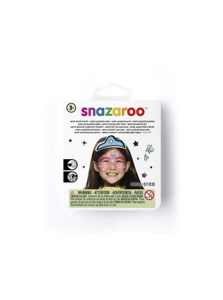 Набор красок для грима Snazaroo 3цв (розовый,синий,белый) + кисть Mini Face Paint Festive Mask (1172088)