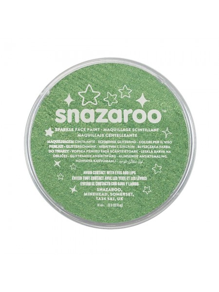 Краска для грима Snazaroo Sparkle 18 мл, зеленый светлый (1118401)